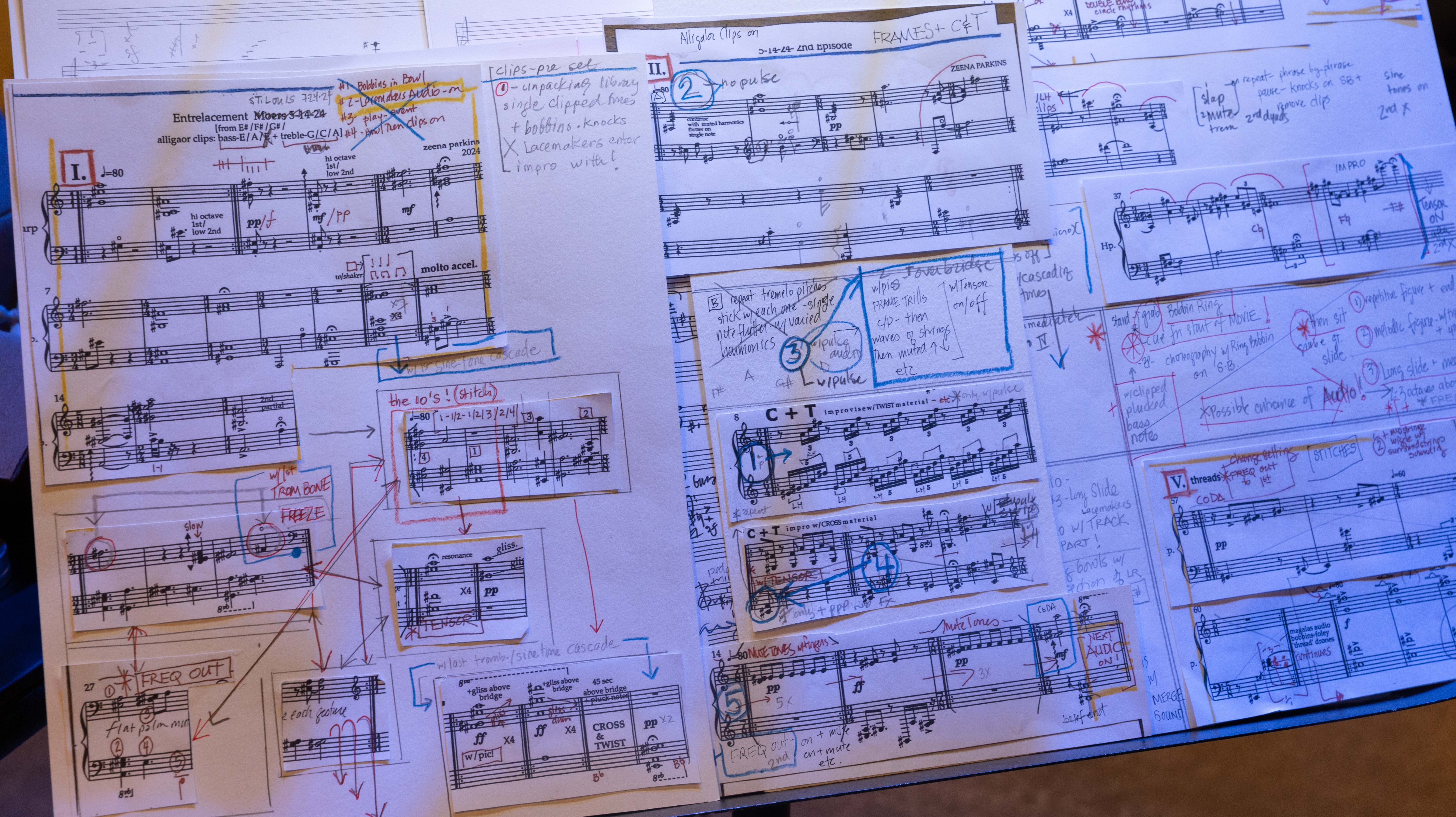 Heavily annotated sheet music