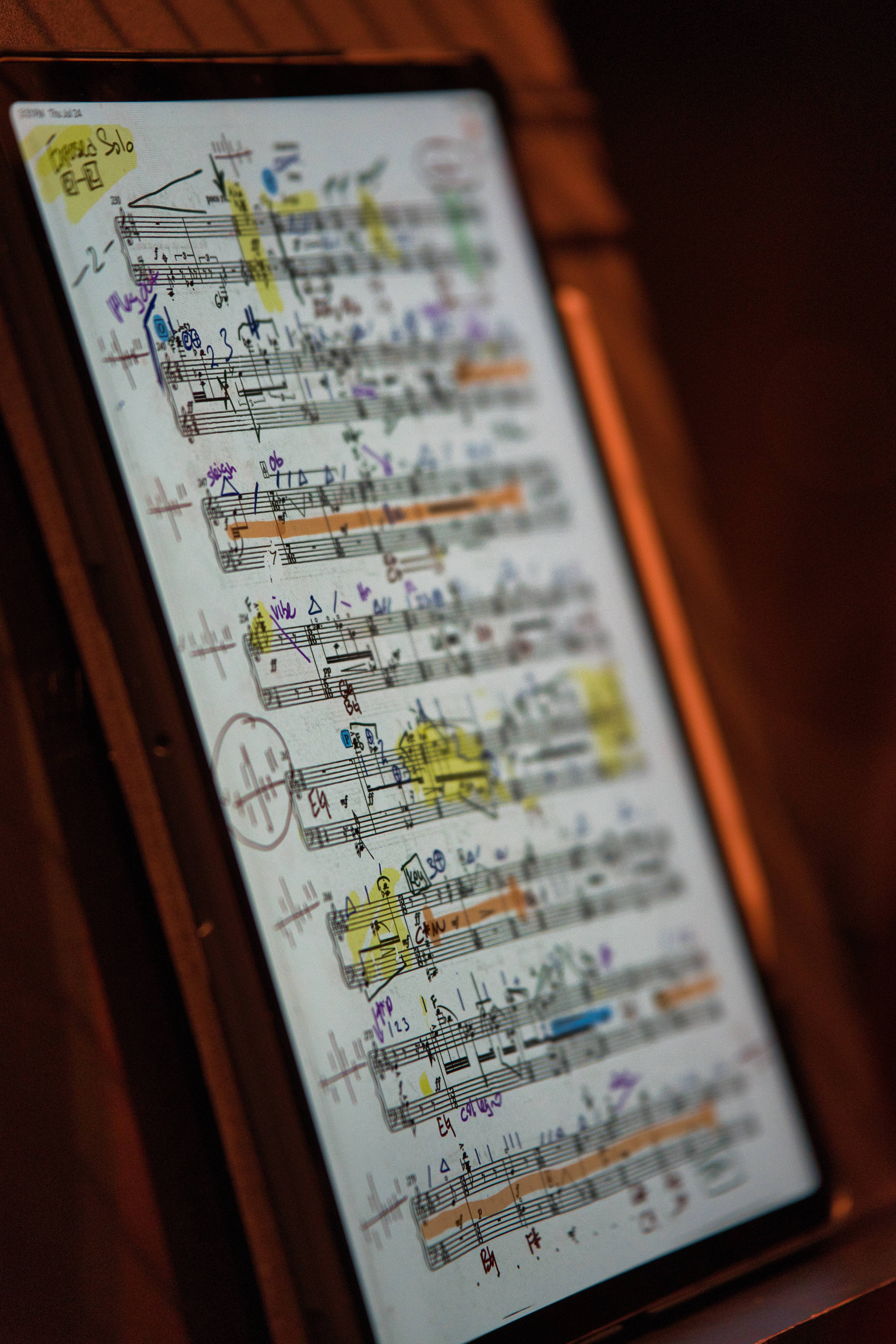 Sheet music with many annotations